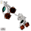 925-ES446 - 925 Sterling Silver Two Cherries Earring with Multi Colored Zircon - Push Back image 0