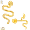 14k Solid Gold Snake Stud Earrings - Screw Back image 0