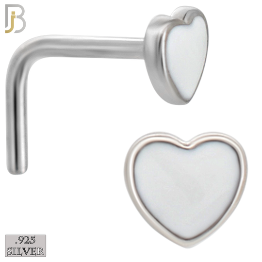 925-NR121L - 925 Sterling Silver L-Shape Heart Shape with Enamel - Pack of 6 image 2