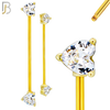 BB48 - 316L Surgical Steel Heart Shaped CZ Externally Threaded Industrial Barbell (PACK OF 4) image 2
