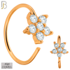 925-CT27 - 925 Sterling Silver Five Petal Star Shaped Flower Design Nose Hoops 22g Thick 8mm wide (Pack of 6) image 2
