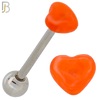 PK-BB49 - 316L Surgical Steel Barbell with Acrylic Marble Heart Screw External Threaded Pack of 120 image 7