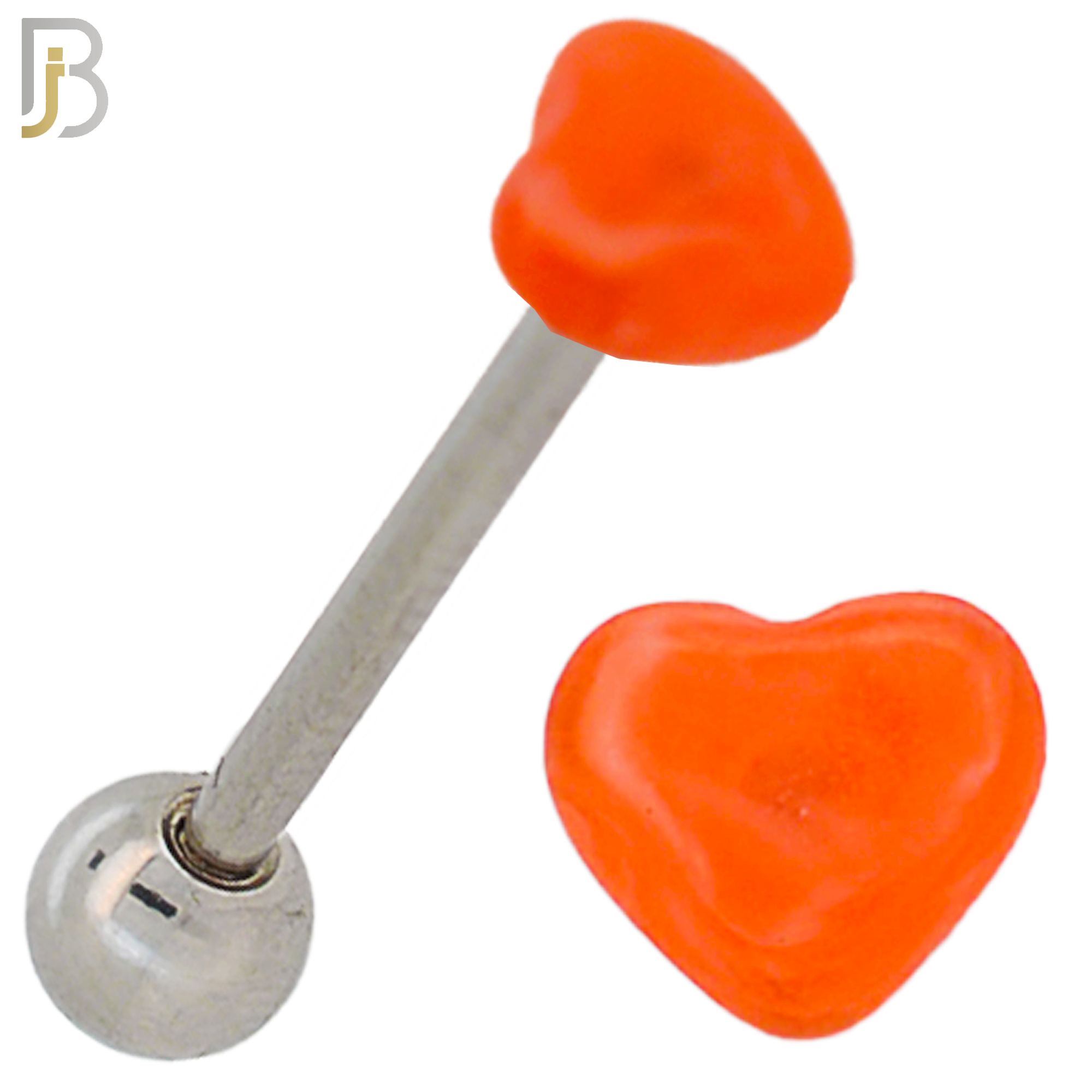 PK-BB49 - 316L Surgical Steel Barbell with Acrylic Marble Heart Screw External Threaded Pack of 120 image 7
