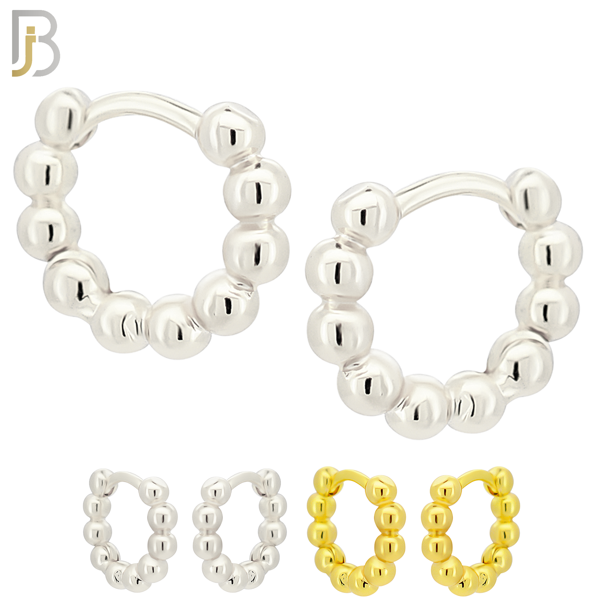 ES292 - 316L Stainless Steel Beads Huggies Clip On image 0