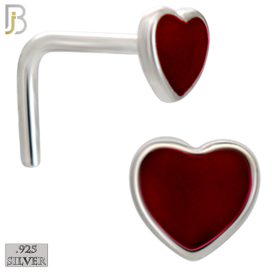 925-NR121L - 925 Sterling Silver L-Shape Heart Shape with Enamel - Pack of 6 image 3