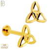14-LB122 - 14k Yellow Gold Celtic Trinity Knot Labret - Yellow Gold image