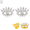 925-ES244 – .925 Sterling Silver Eyes Earring Stud with Zircon for Long Eyelashes and Eyeball image 0