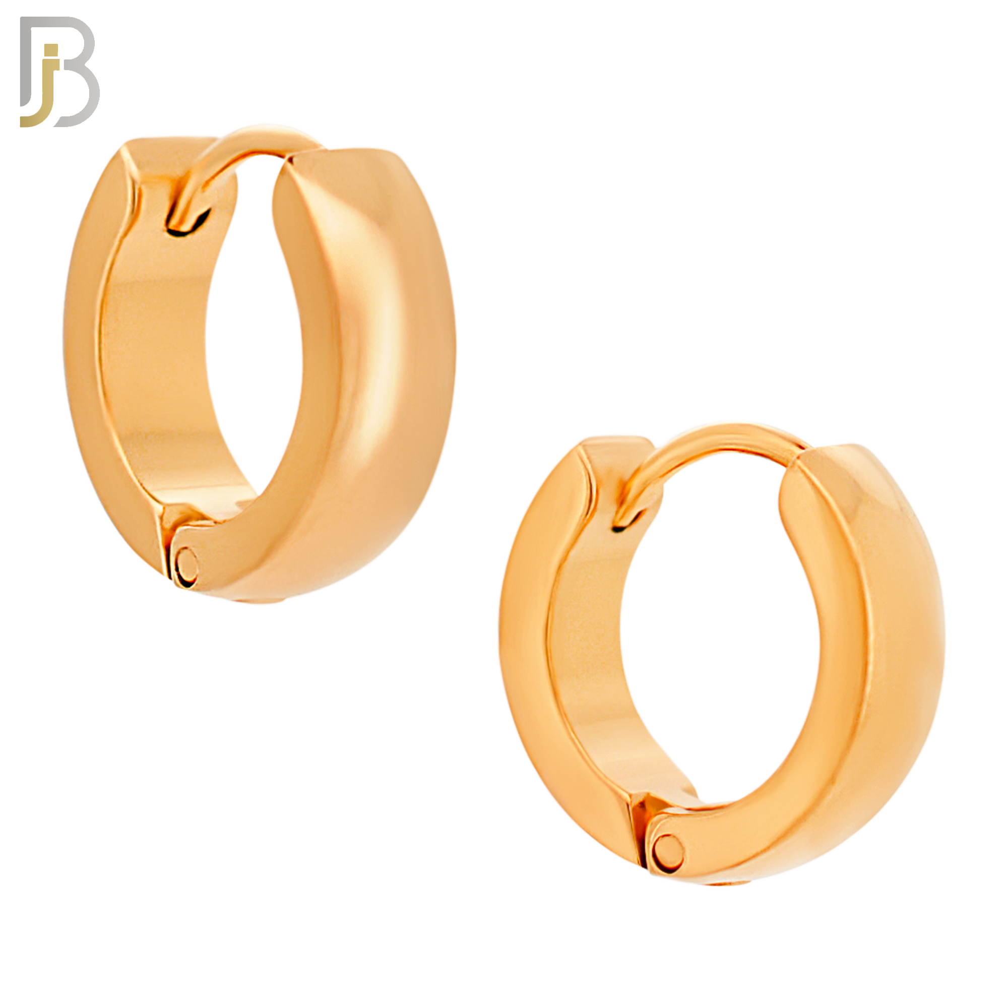 ES01R - 316L Stainless Steel RoseGold Plated Plain Curve Design Huggies image 4