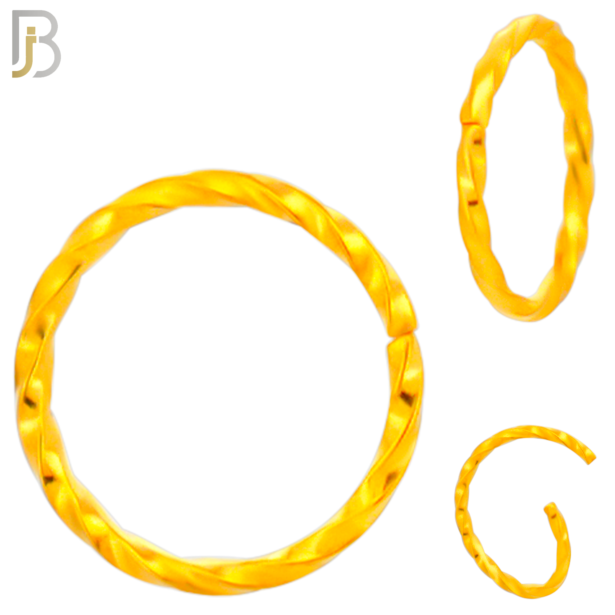 PK-CT11 - 316L Surgical Steel Twisted Hoops Seamless Pack of 30 and Fixed Beads 2mm Pack of 30 image 5