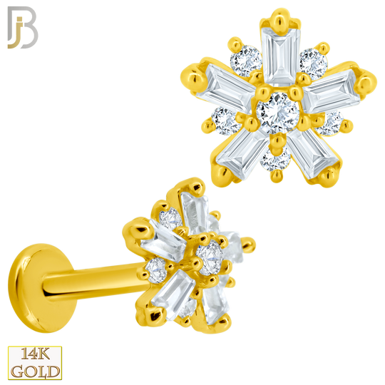 14-LB74 - 14k Yellow Gold Star Lantern Labret image 0