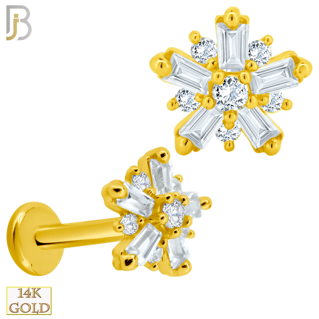 14-LB74 - 14k Yellow Gold Star Lantern Labret image 0