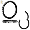 CT94K - 316 Stainless Steel Black Plated Hinged Hoop with Multi CZ Gems Nose Rings (PACK OF 6) image 3