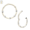 CT92 -  316 Stainless Steel Hinged Hoop with CZ Gems in Flush Setting Nose Rings (PACK OF 6) image 1