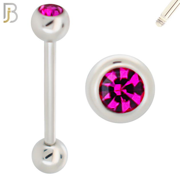 BB05S-5 - 316L Surgical Steel Screw Barbell with 5mm Bezel Ball External Threaded (PACK OF 6) image 2