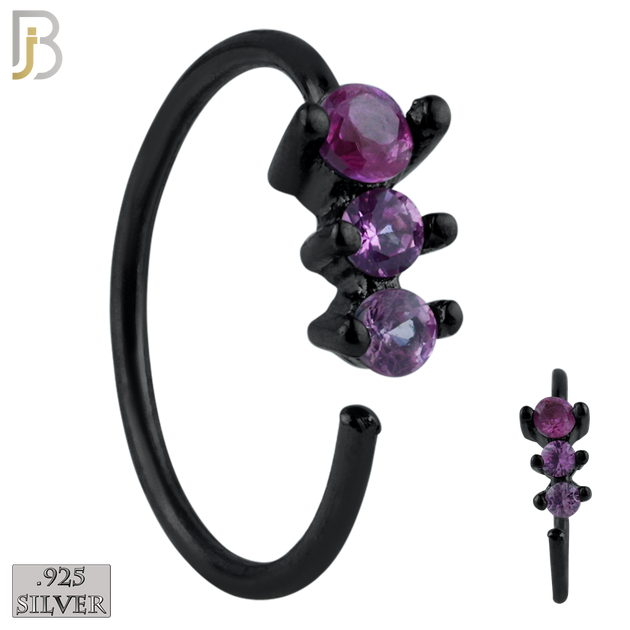 925-CT05 - 925 Sterling Silver 22g Thickness 3 Prong CZ Hoops Piercing (PACK OF 6) image 7