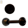 TB118KK -  Black Plated Black Color CZ 316L Stainless Steel Bezel Tragus/Cartilage Barbell (PACK OF 6) image 1