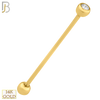 14-BB02Y - 14k Yellow Gold Double Gem Barbell External Threaded image