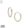 925-ES310S - .925 Sterling Silver Plain Hoop Earrings - 18mm image