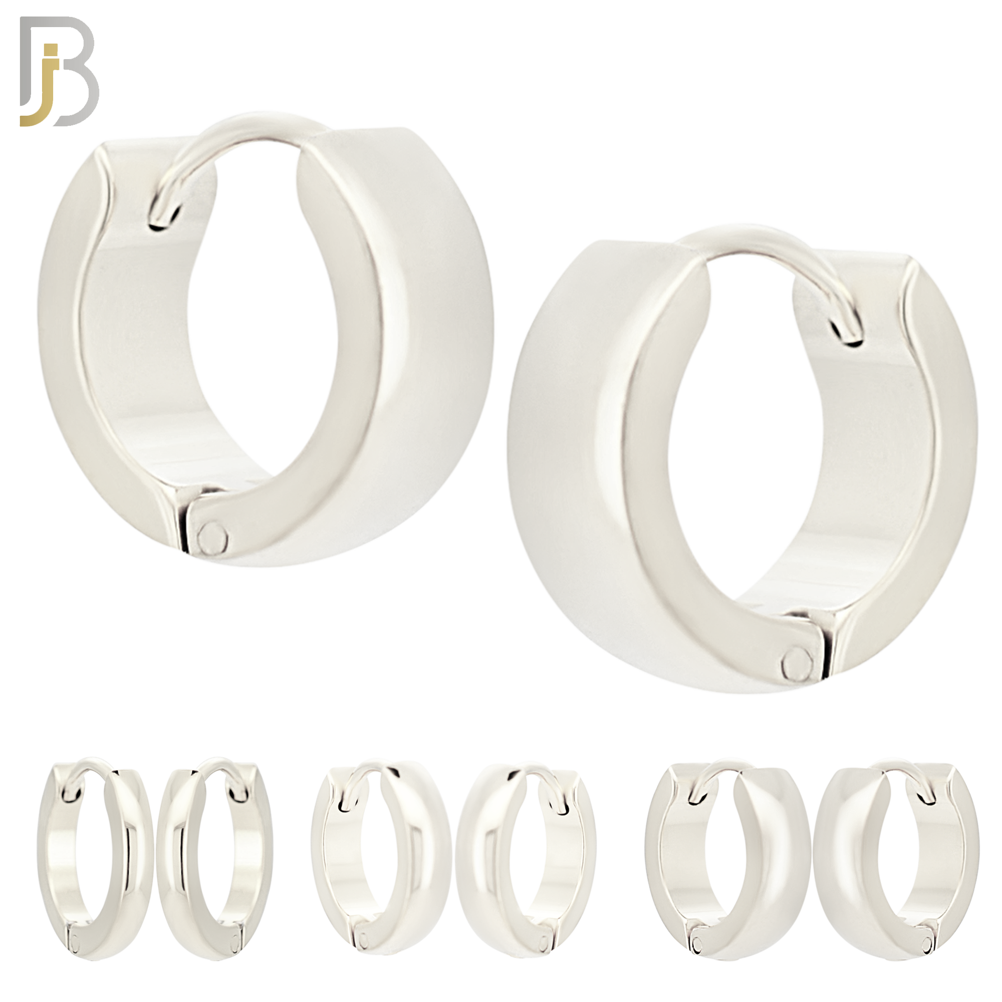 ES01S - 316L Stainless Steel Plain Curve Design Huggies image 0