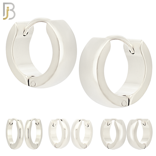 ES01S - 316L Stainless Steel Plain Curve Design Huggies image 0