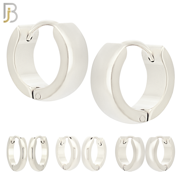 ES01S - 316L Stainless Steel Plain Curve Design Huggies image 0