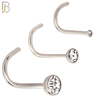 NR36CS - 316L Surgical Steel Nose Screw Bezel Setting Round Clear Zircon (PACK OF 6) image 0