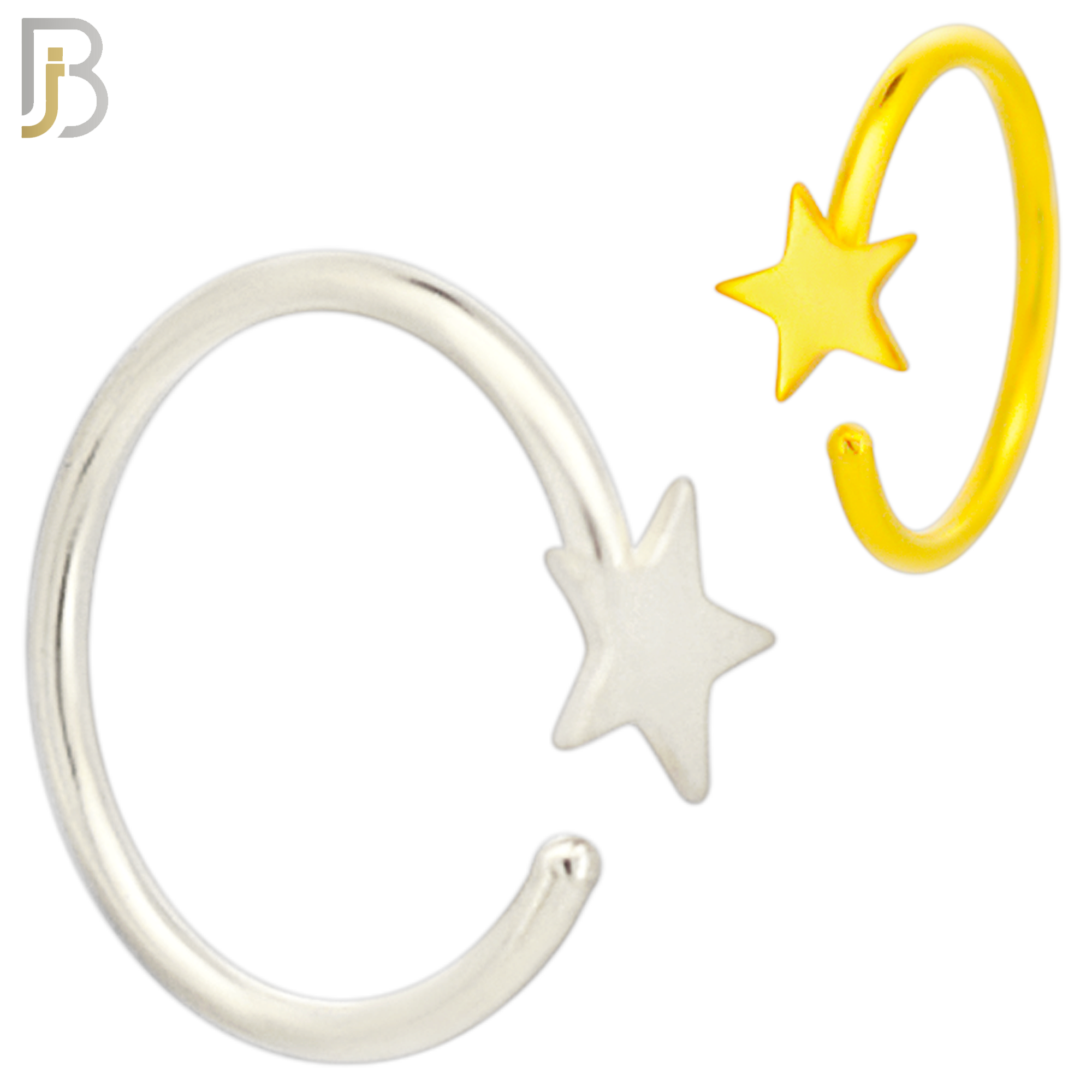 CT42 - 316L Surgical Steel 20g Thickness Plain Solid Star Hoop (PACK OF 6) image 0