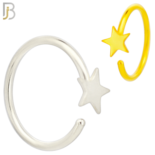 CT42 - 316L Surgical Steel 20g Thickness Plain Solid Star Hoop (PACK OF 6) image 0
