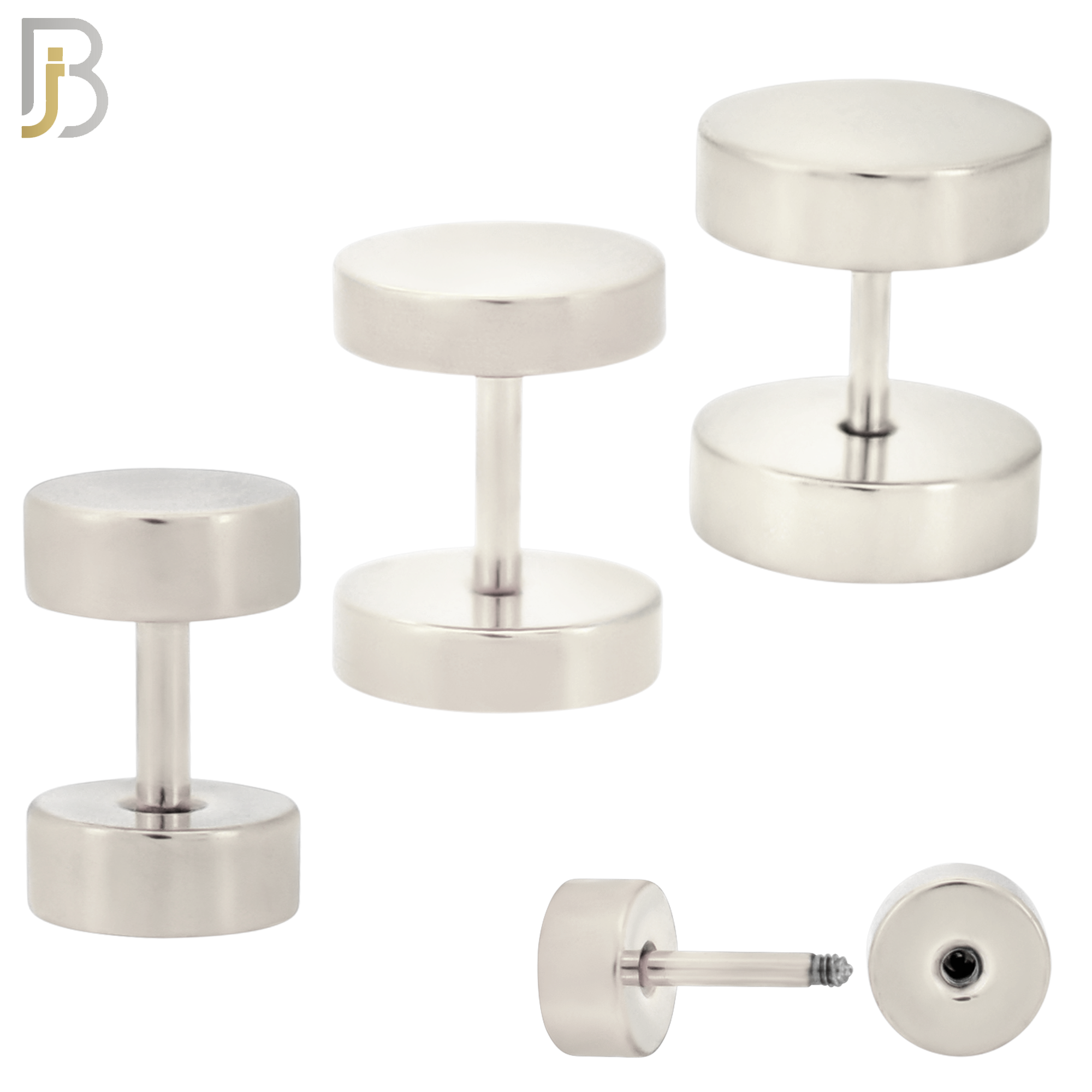 FP28S - Surgical Steel Plain Fake Plug (PACK OF 3 Pairs) image 0