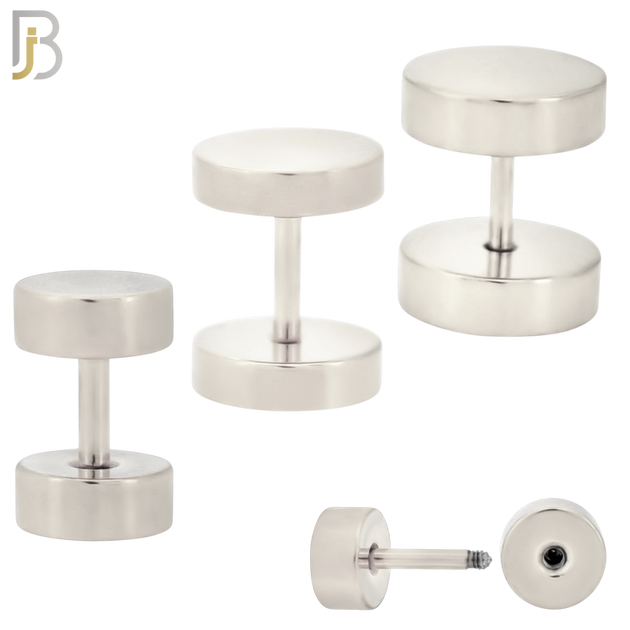 FP28S - Surgical Steel Plain Fake Plug (PACK OF 3 Pairs) image 0