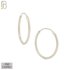 925-ES310S - .925 Sterling Silver Plain Hoop Earrings image 5