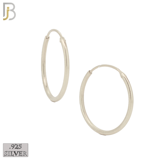925-ES310S - .925 Sterling Silver Plain Hoop Earrings image 5