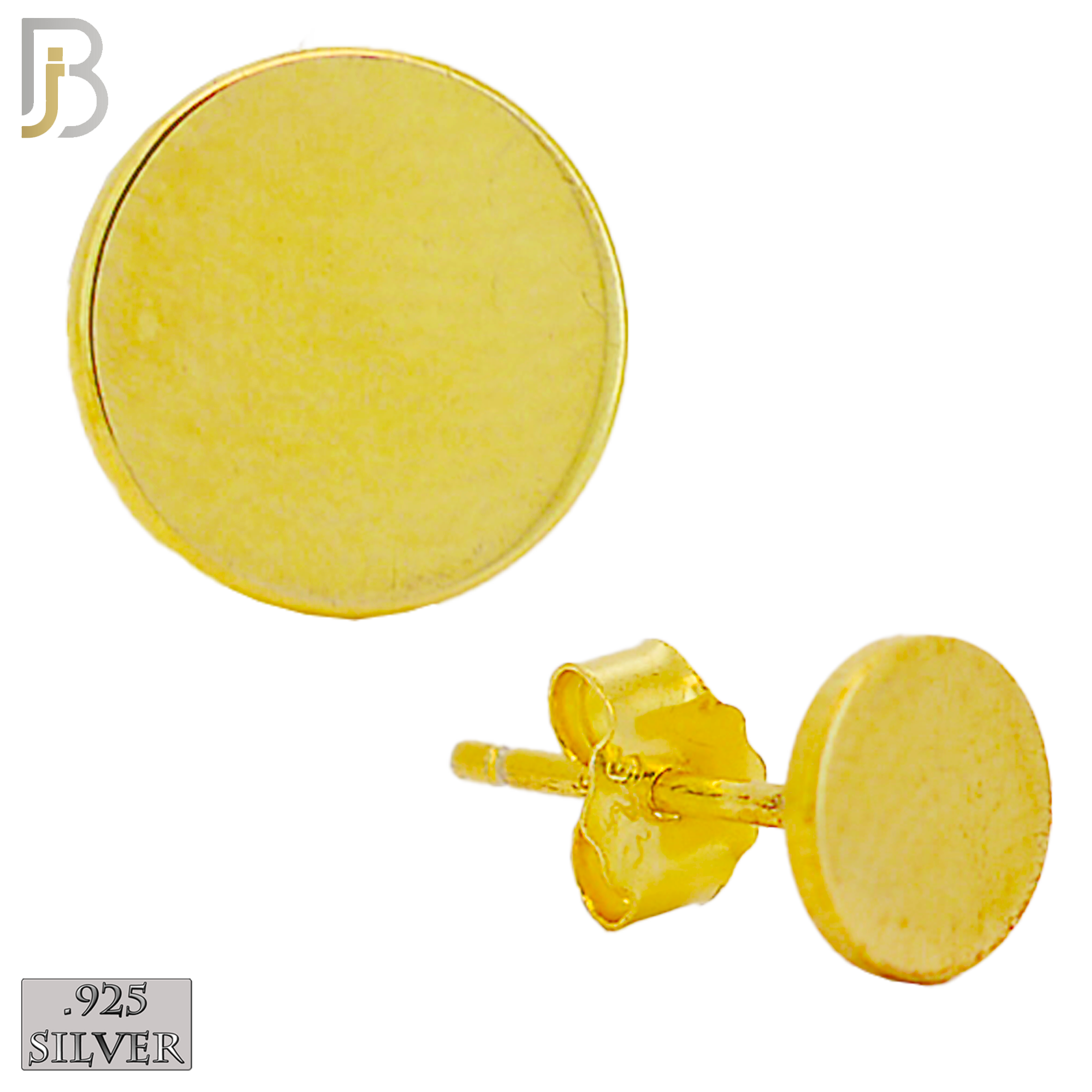 925-ES63 - .925 Sterling Silver Concave Round Plain Design Earring Stud image 2
