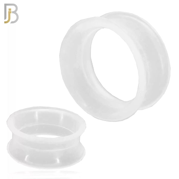 PS04C - Clear Soft Silicone Tunnel Double Flare Plugs Pair image 0
