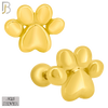 925-ES367 - Screw Ball Back - .925 Sterling Silver Plain Paw Print Stud Earrings image 1