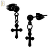 ES119 - 316L Stainless Steel Dangling 15x8mm Cross Design Earrings Stud image 5