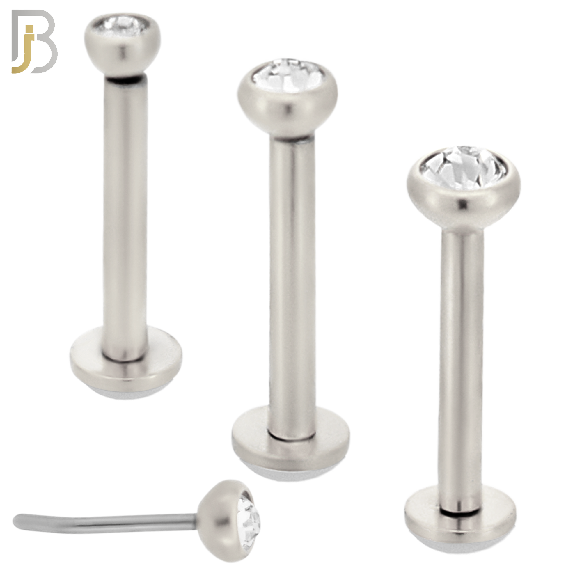 LB16S16 - 16g Thickness 316L Surgical Steel Press Fit Bezel Setting Push In  Zircon (PACK OF 6) image 0
