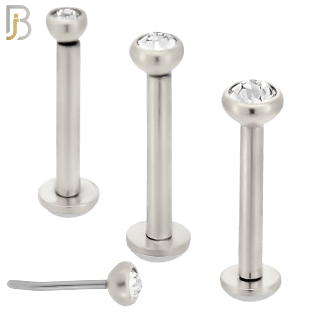 LB16S16 - 16g Thickness 316L Surgical Steel Press Fit Bezel Setting Push In  Zircon (PACK OF 6) image 0