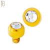DM01GC -  Gold Plated Surgical Steel Dermal Bezel Clear Cubic Zirconia 1.2mm Screw Top (PACK OF 6) image 2