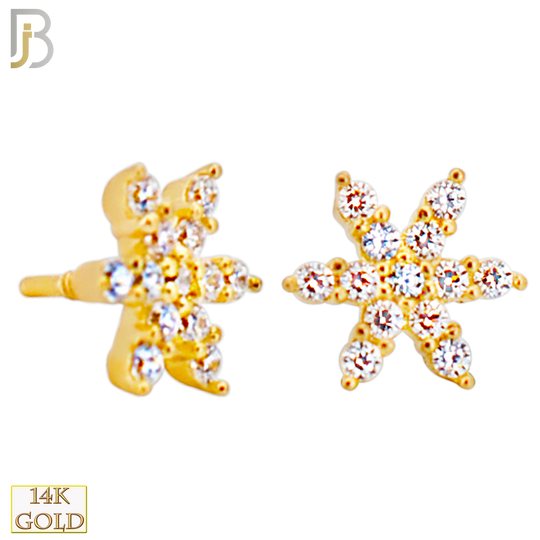 14-LB126 - 14k Yellow Gold Flower with Multi Cubic Zirconia Labret image 1