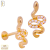 14-LB82 - 14k Yellow Gold Snake with CZ Labret image 0