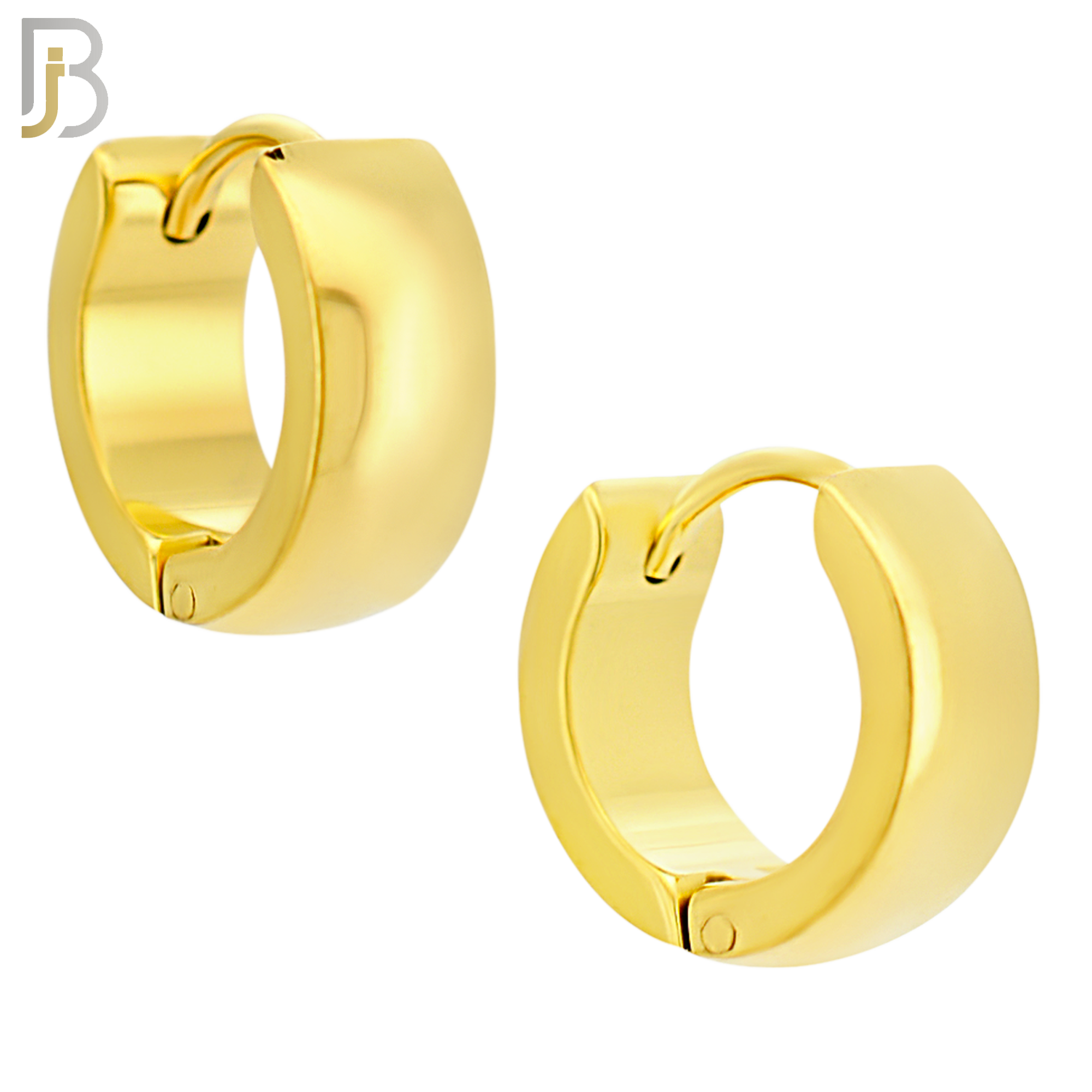ES01G - 316L Stainless Steel Gold Plated Plain Curve Design Huggies image 5