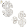 ES168 - 316L Stainless Steel Dollar Sign Design Earring Stud image 1
