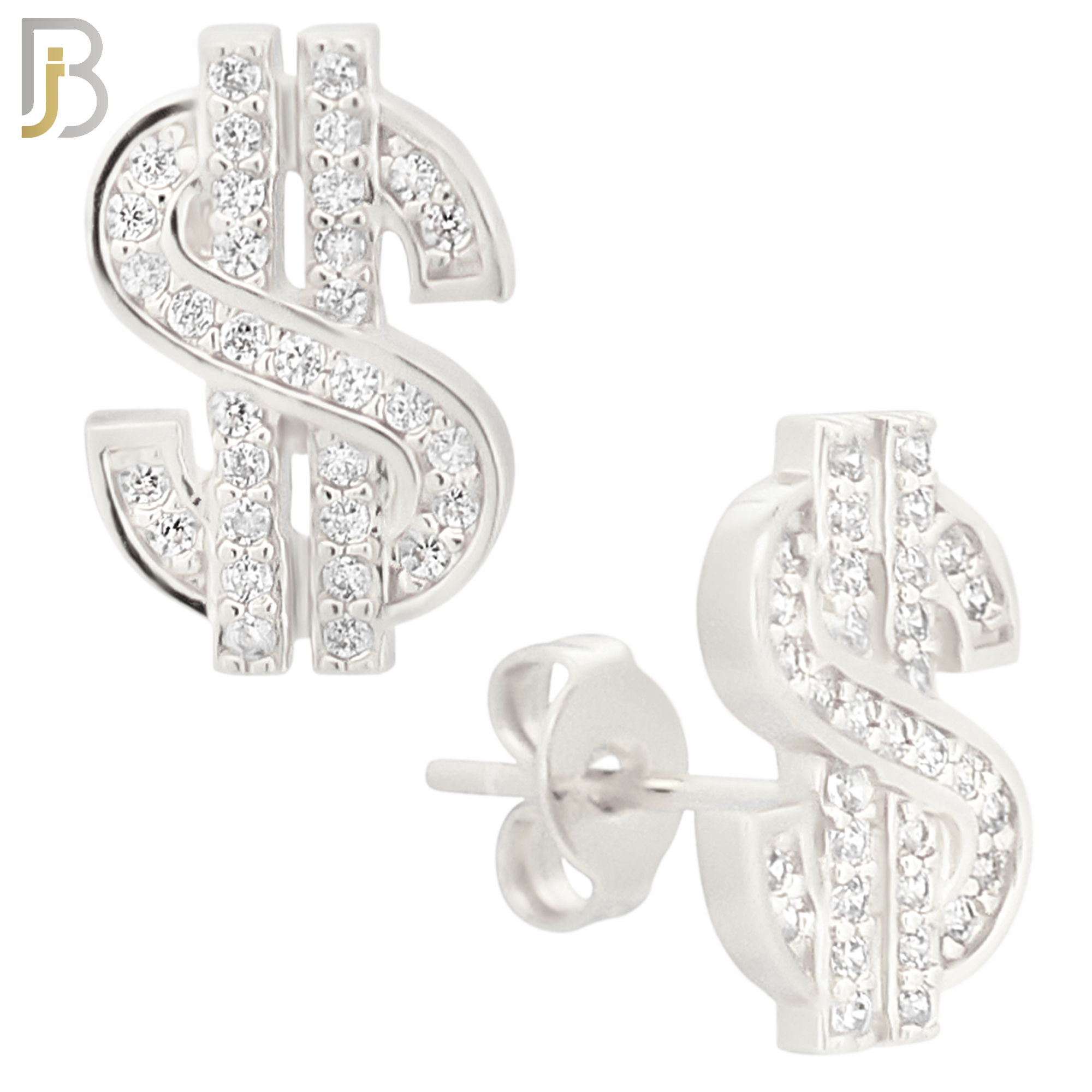 ES168 - 316L Stainless Steel Dollar Sign Design Earring Stud image 1
