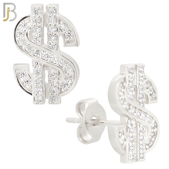 ES168 - 316L Stainless Steel Dollar Sign Design Earring Stud image 1