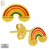 925-ES309 - .925 Sterling Silver  Colorful Rainbow Design Stud Earrings image 2