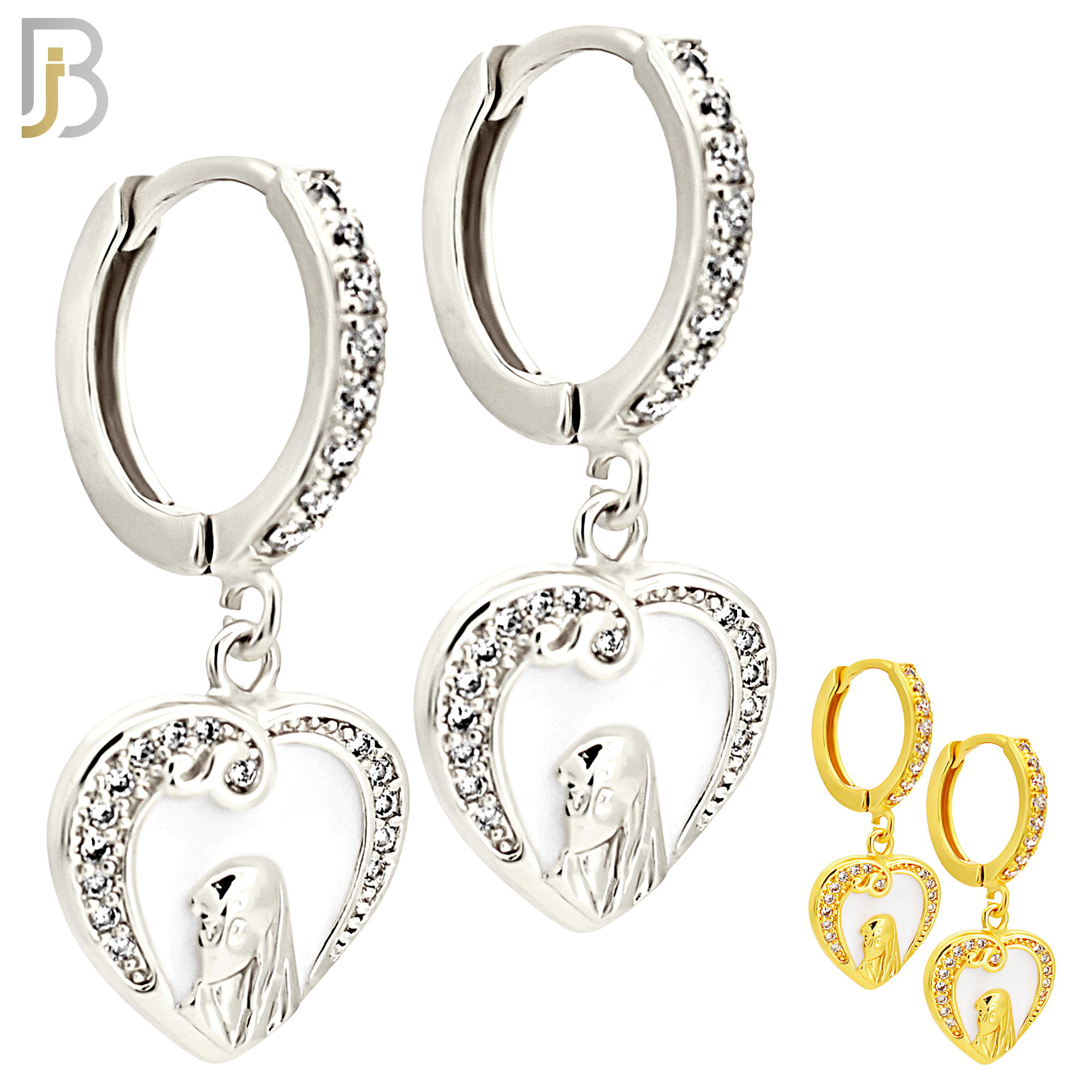ES508 - 316L Stainless Steel Dangling Heart Woman Huggies Earrings image 0