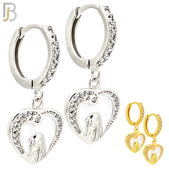 ES508 - 316L Stainless Steel Dangling Heart Woman Huggies Earrings image 0