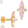 14-LB55 - 14k Yellow Gold Pear and Marquise CZ Labret - Yellow Gold image