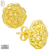 925-ES513 - 925 Sterling Silver in Gold Plating Round Nuggets Push Back Earrings image 2